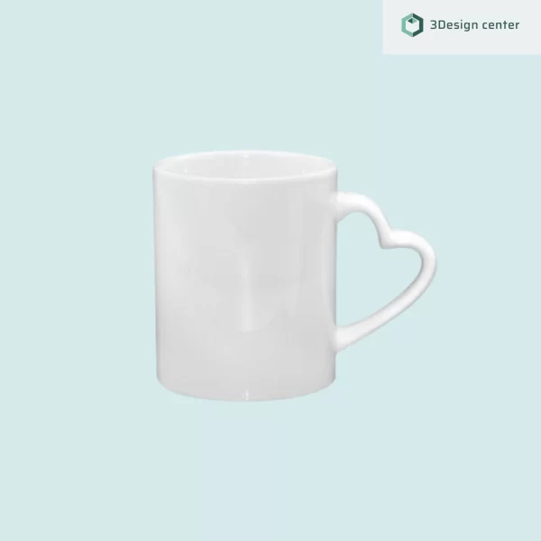 Personalized 11oz mug with heart shaped handle